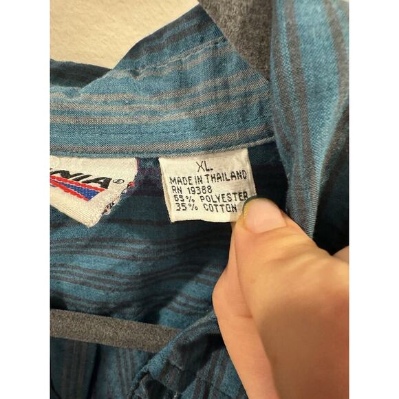 Vintage Brittania Button Down Long Sleeve Shirt Vertical Stripes 80’s 90’s XL - Picture 4 of 6